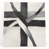 Minimalist Abstract Wall Art – Black and White Grid Geometry