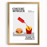 Extra large abstract art print featuring textured swirls in gold and white, framed with a gold mat.