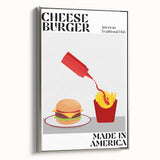 Landscape art painting of a colorful rural scene on a framed canvas, ideal for dining room decor.