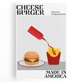 Black and white stretched canvas featuring assorted kitchen utensils, ideal for kitchen wall art.