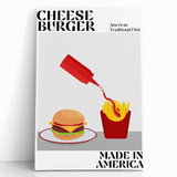 Large black and white stretched canvas featuring a stylized coffee cup, ideal for kitchen wall art.