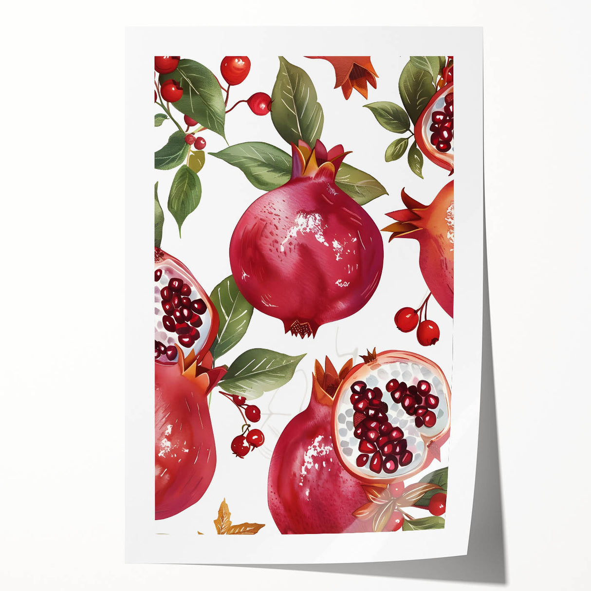 Rolled canvas print featuring an array of fruits in vibrant colors, ideal for art wall dining room decor.