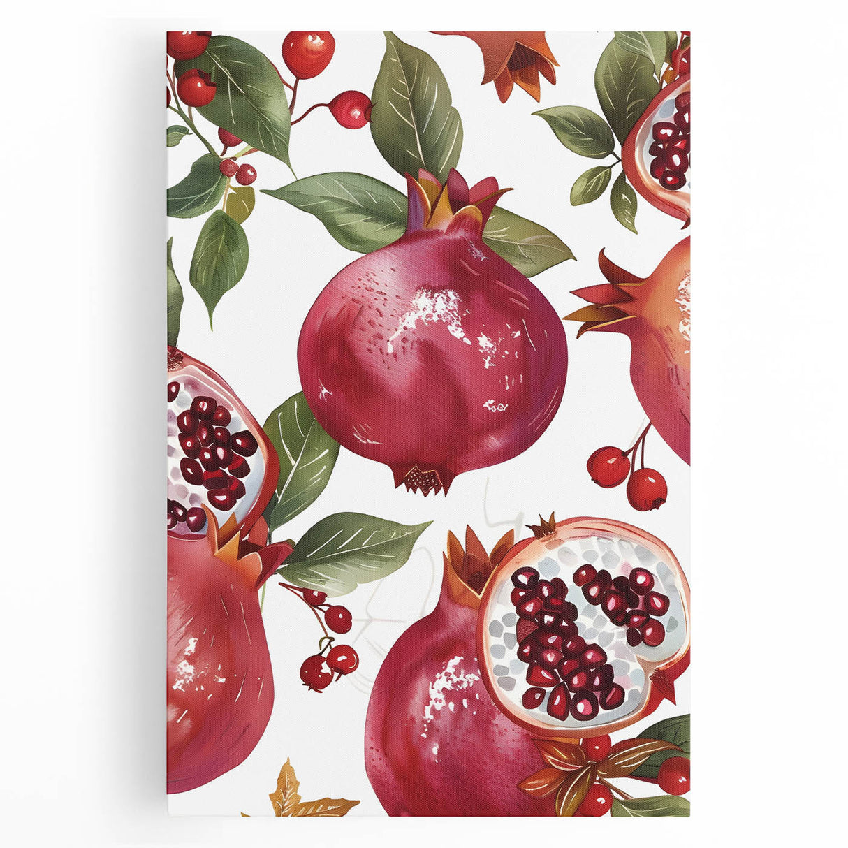 Black and white canvas print of assorted fruits, suitable for kitchen wall art.