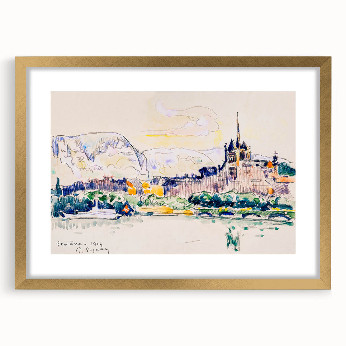 Geneva by Paul Signac: Vibrant Impressionist Cityscape Wall Art Print