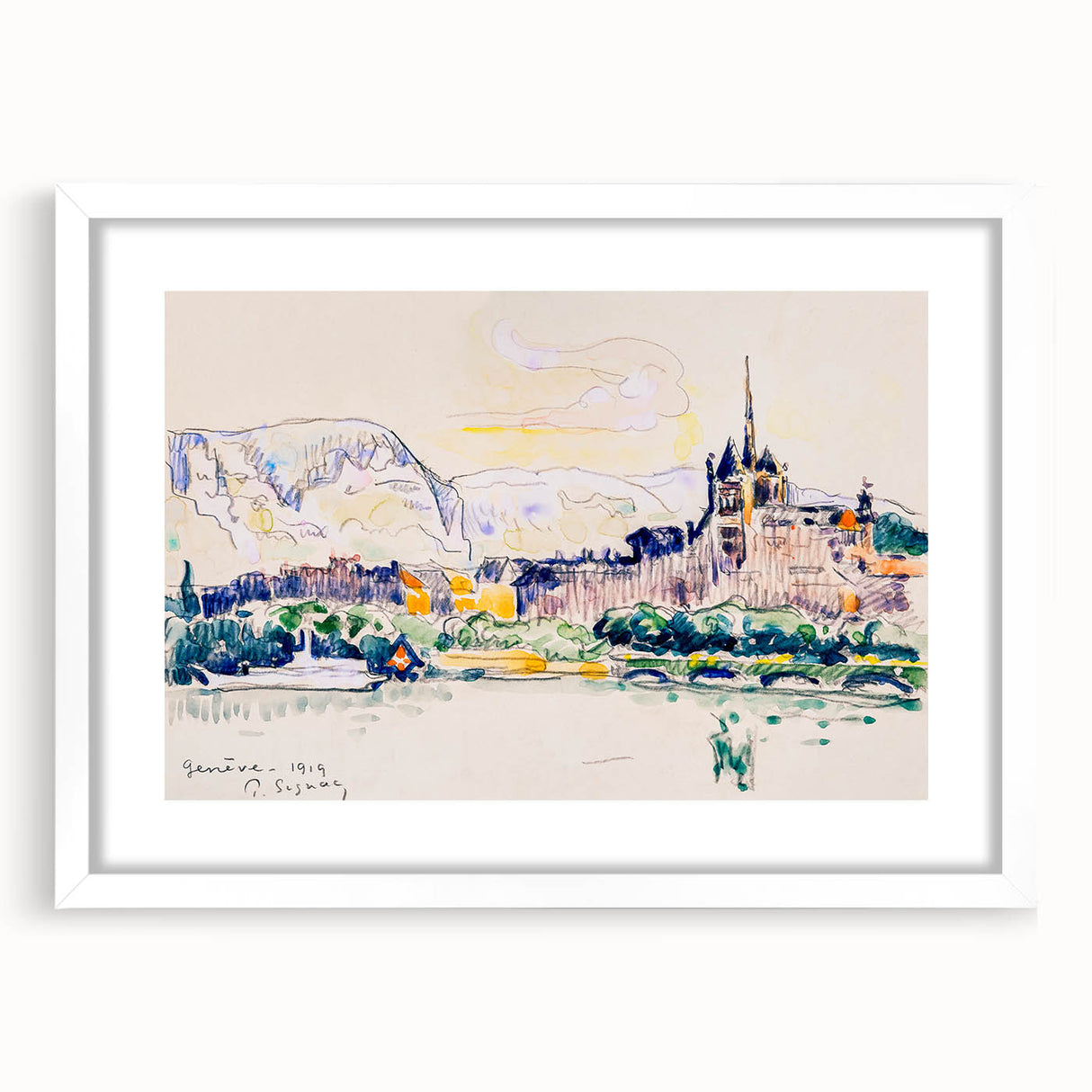 Geneva by Paul Signac: Vibrant Impressionist Cityscape Wall Art Print