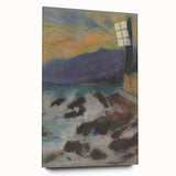 Rocky Seashore with Cypresses - Modern Wall Art of Coastal Landscape