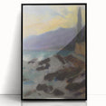 Rocky Seashore with Cypresses - Modern Wall Art of Coastal Landscape