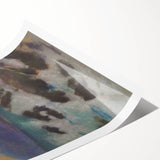 Rocky Seashore with Cypresses - Modern Wall Art of Coastal Landscape