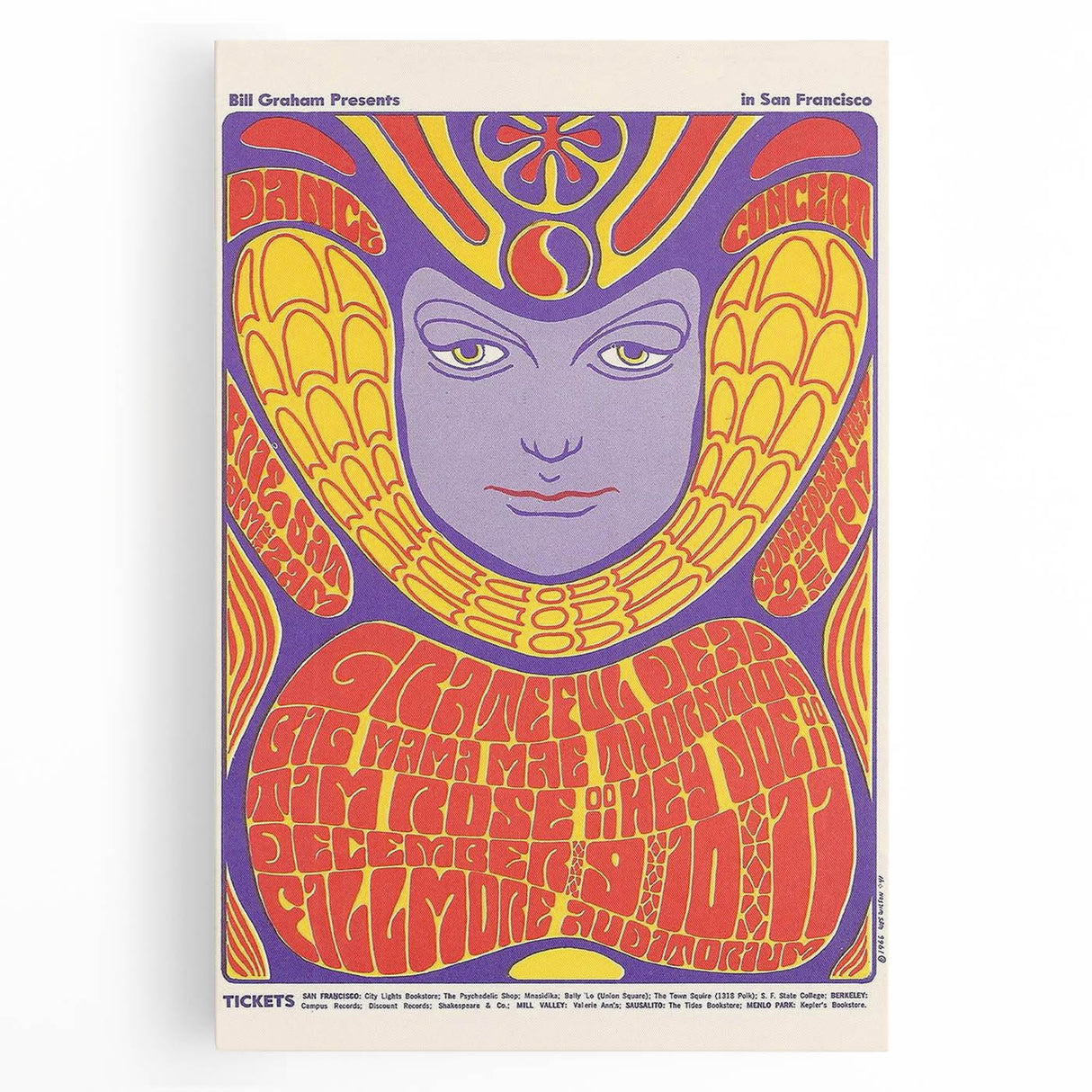Grateful Dead Retro Wall Art - Vintage 1960s Psychedelic Poster