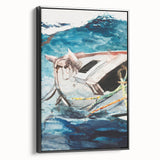 Realism Art Prints - Study of The Gulf Stream by Winslow Homer Canvas Art