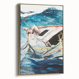 Realism Art Prints - Study of The Gulf Stream by Winslow Homer Canvas Art