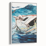 Realism Art Prints - Study of The Gulf Stream by Winslow Homer Canvas Art