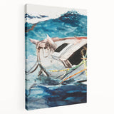 Realism Art Prints - Study of The Gulf Stream by Winslow Homer Canvas Art