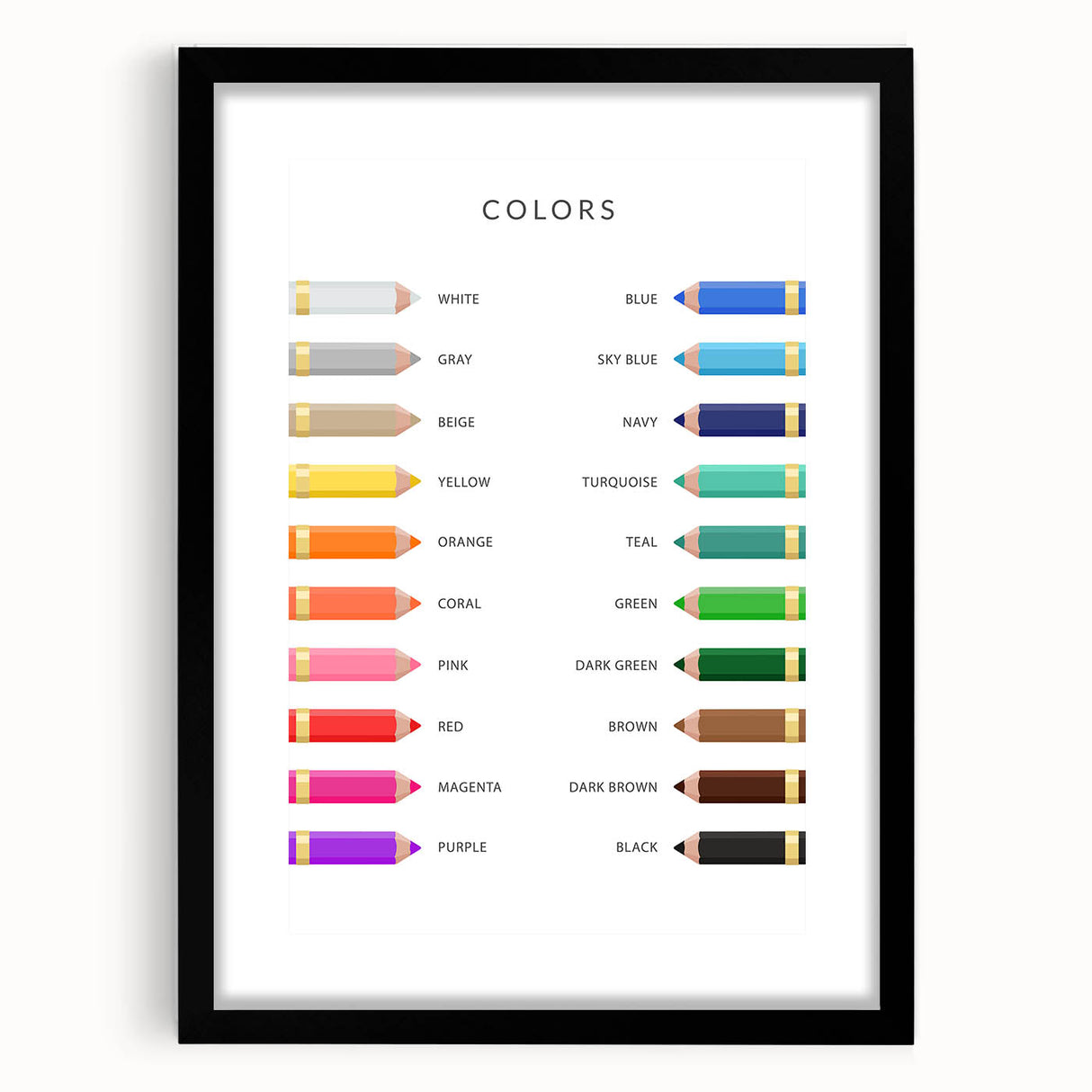 Colors Educational Wall Art - Kids' Learning Poster
