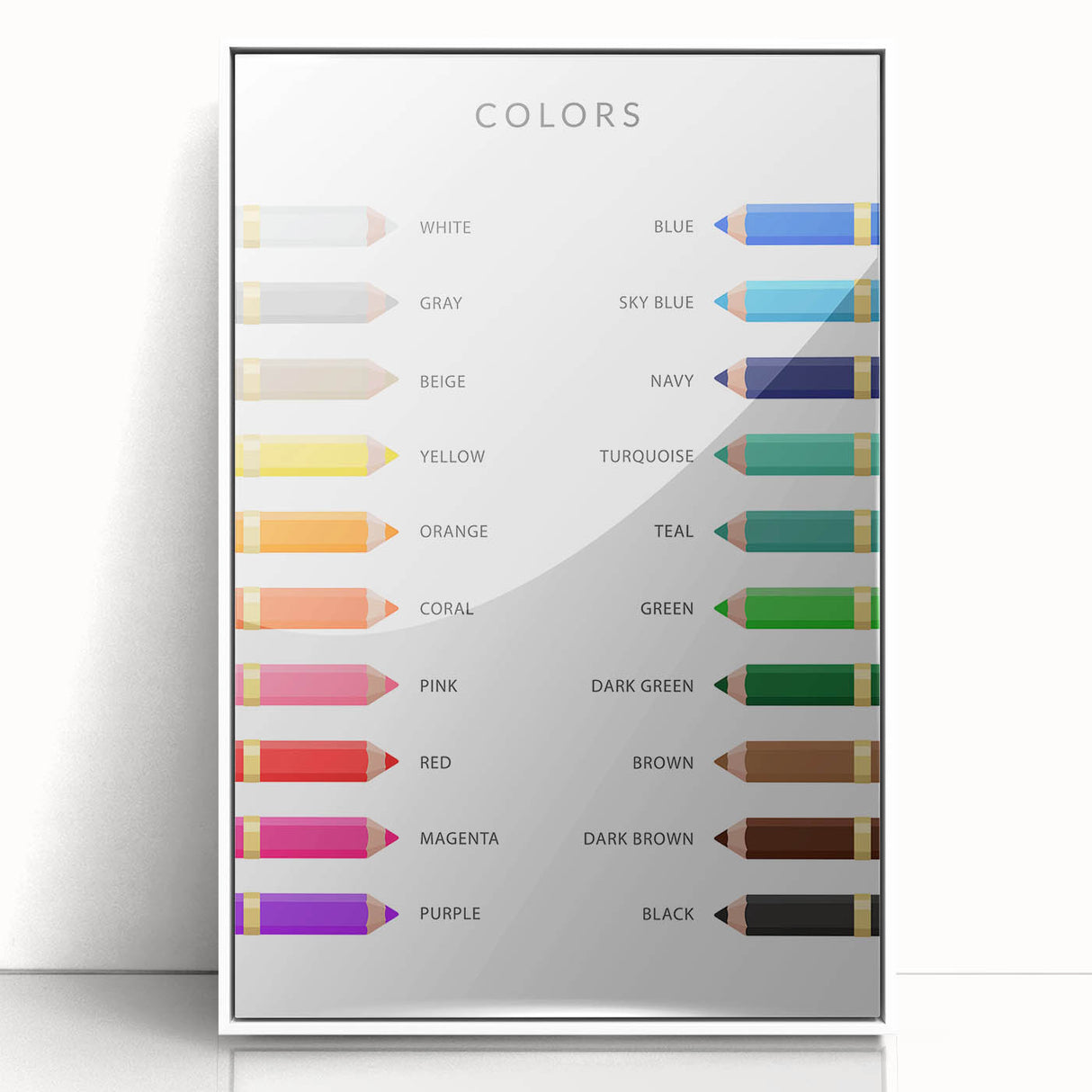 Colors Educational Wall Art - Kids' Learning Poster