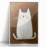 Nursery Wall Art – Adorable Minimalist Cat Print for Kids' Rooms