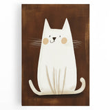Nursery Wall Art – Adorable Minimalist Cat Print for Kids' Rooms