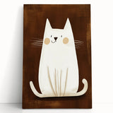 Nursery Wall Art – Adorable Minimalist Cat Print for Kids' Rooms