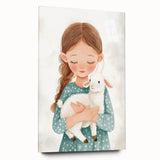 Loving Girl & Lamb Nursery Wall Art - Baby Room & Kids Decor