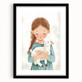 Loving Girl & Lamb Nursery Wall Art - Baby Room & Kids Decor