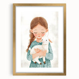 Loving Girl & Lamb Nursery Wall Art - Baby Room & Kids Decor