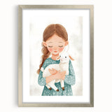 Loving Girl & Lamb Nursery Wall Art - Baby Room & Kids Decor
