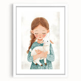 Loving Girl & Lamb Nursery Wall Art - Baby Room & Kids Decor