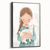 Loving Girl & Lamb Nursery Wall Art - Baby Room & Kids Decor