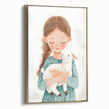 Loving Girl & Lamb Nursery Wall Art - Baby Room & Kids Decor