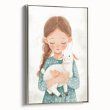 Loving Girl & Lamb Nursery Wall Art - Baby Room & Kids Decor