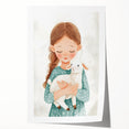 Loving Girl & Lamb Nursery Wall Art - Baby Room & Kids Decor