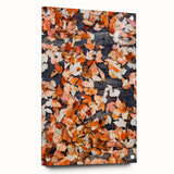 Large abstract wall art depicting fall colors on acrylic glass, ideal for bedroom or dining room decor.