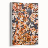 Vintage poster art of a colorful fall scene on a white framed canvas, ideal for extra large living room wall decor.