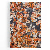 Large black and white stretched canvas featuring an abstract design of fall trees, ideal for kitchen wall art.