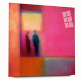 Abstract Silhouettes - Vibrant Pink & Orange Living Room Wall Art