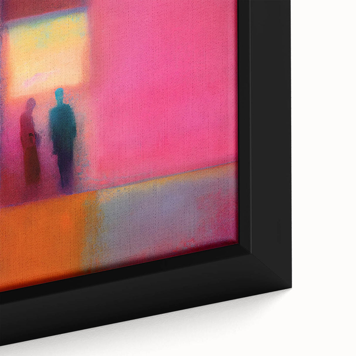 Abstract Silhouettes - Vibrant Pink & Orange Living Room Wall Art