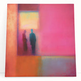 Abstract Silhouettes - Vibrant Pink & Orange Living Room Wall Art