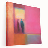 Abstract Silhouettes - Vibrant Pink & Orange Living Room Wall Art