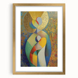 Abstract figurative frame with a gold mat, showcasing a contemporary design that adds elegance to any decor. Ideal for modern art enthusiasts and stylish interiors.