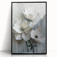 Framed abstract floral wall art in black acrylic, showcasing vibrant colors and intricate patterns, ideal for modern home decor. Perfect for adding elegance to any room.