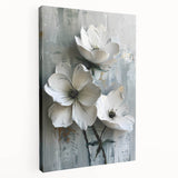 Stretched canvas wall art showcasing vibrant abstract floral designs in soft pastel colors. The side view highlights the gallery-wrapped edges and textured finish, perfect for enhancing modern home decor.