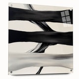 Modern Abstract Wall Art – Flowing Black, White, and Gray Lines
