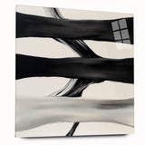 Modern Abstract Wall Art – Flowing Black, White, and Gray Lines