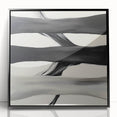 Modern Abstract Wall Art – Flowing Black, White, and Gray Lines