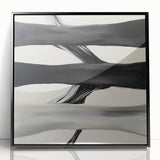 Modern Abstract Wall Art – Flowing Black, White, and Gray Lines