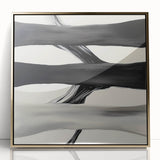 Modern Abstract Wall Art – Flowing Black, White, and Gray Lines