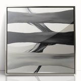 Modern Abstract Wall Art – Flowing Black, White, and Gray Lines