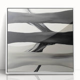 Modern Abstract Wall Art – Flowing Black, White, and Gray Lines