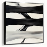 Modern Abstract Wall Art – Flowing Black, White, and Gray Lines