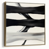 Modern Abstract Wall Art – Flowing Black, White, and Gray Lines